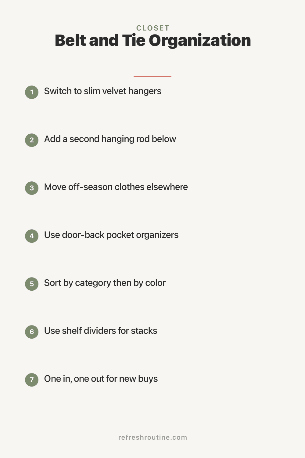 Belt and Tie Organization