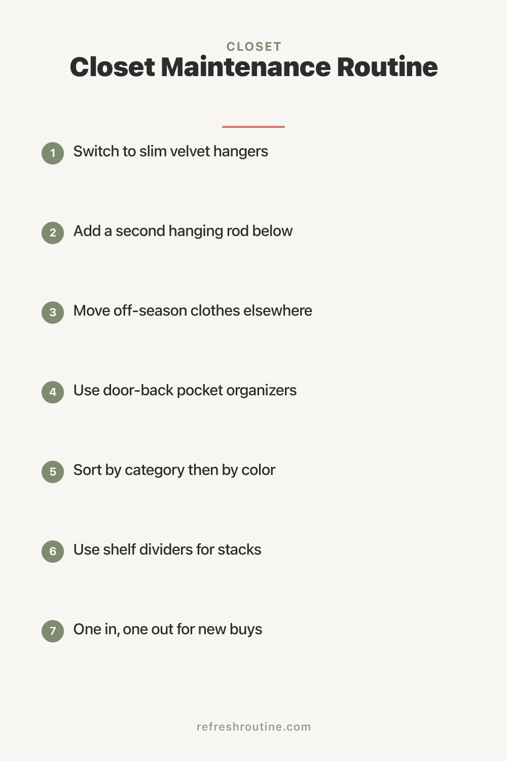 Closet Maintenance Routine
