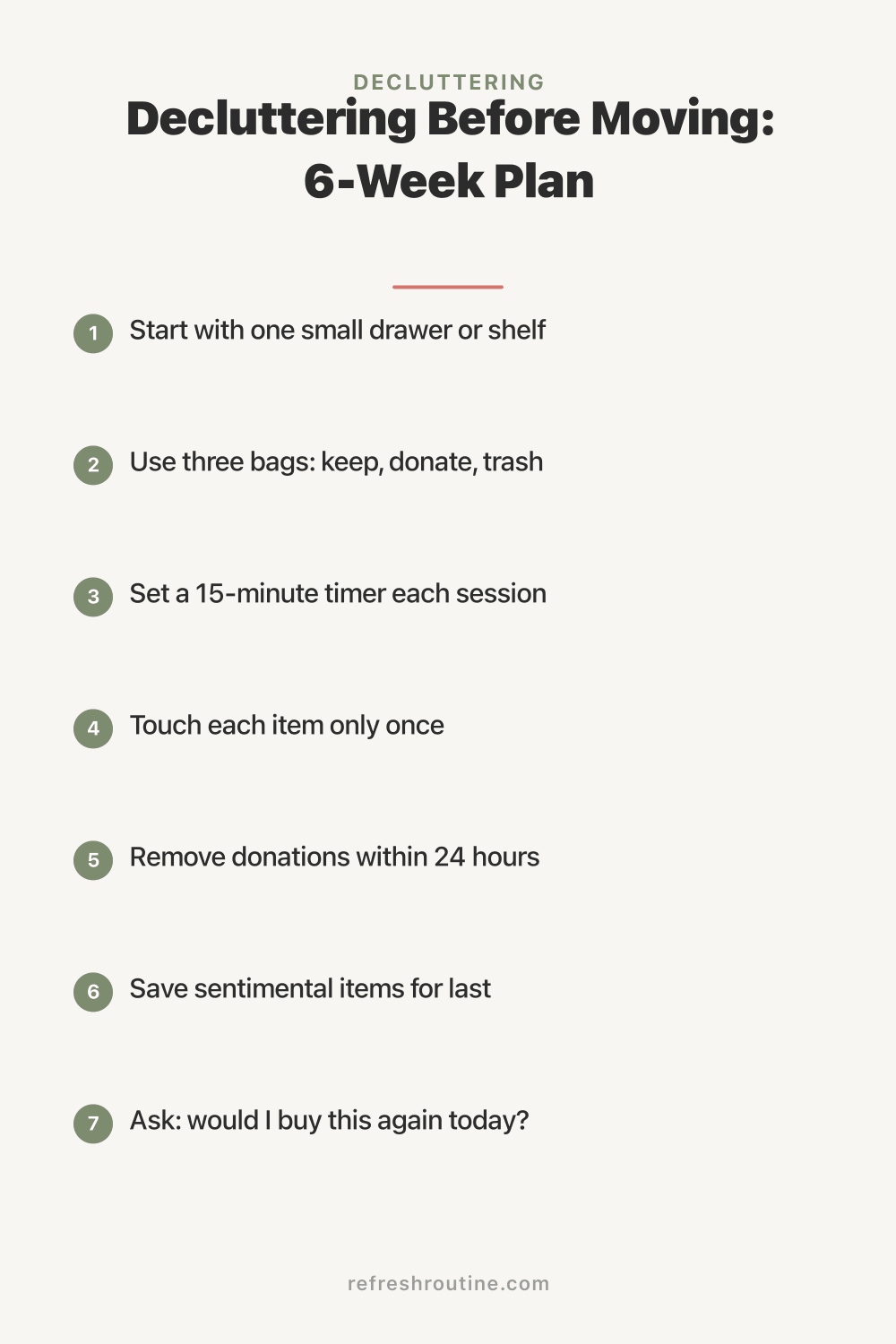 Decluttering Before Moving: 6-Week Plan