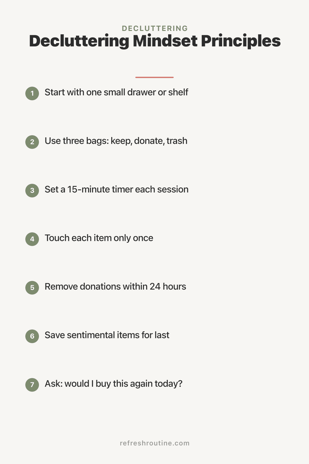 Decluttering Mindset Principles