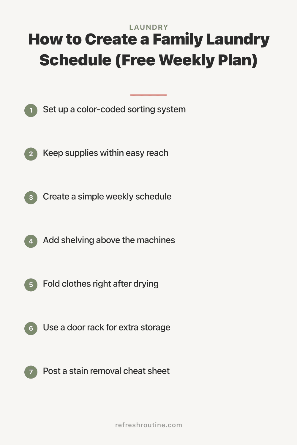 How to Create a Family Laundry Schedule (Free Weekly Plan)