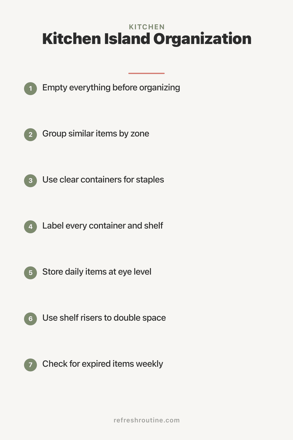 Kitchen Island Organization