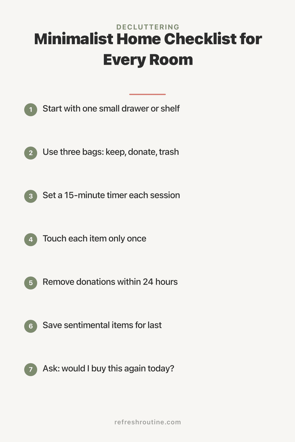 Minimalist Home Checklist for Every Room