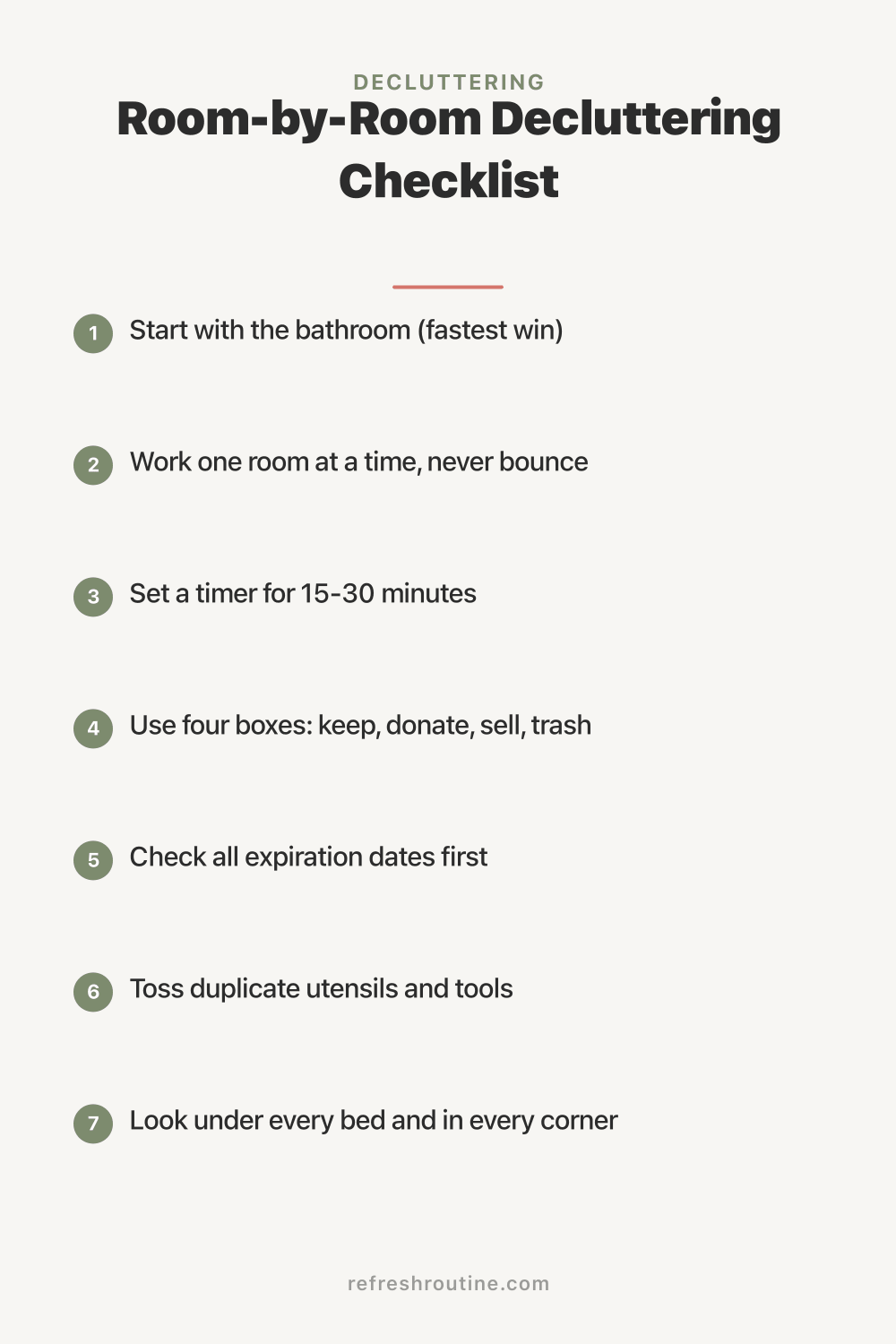 Room-by-Room Decluttering Checklist