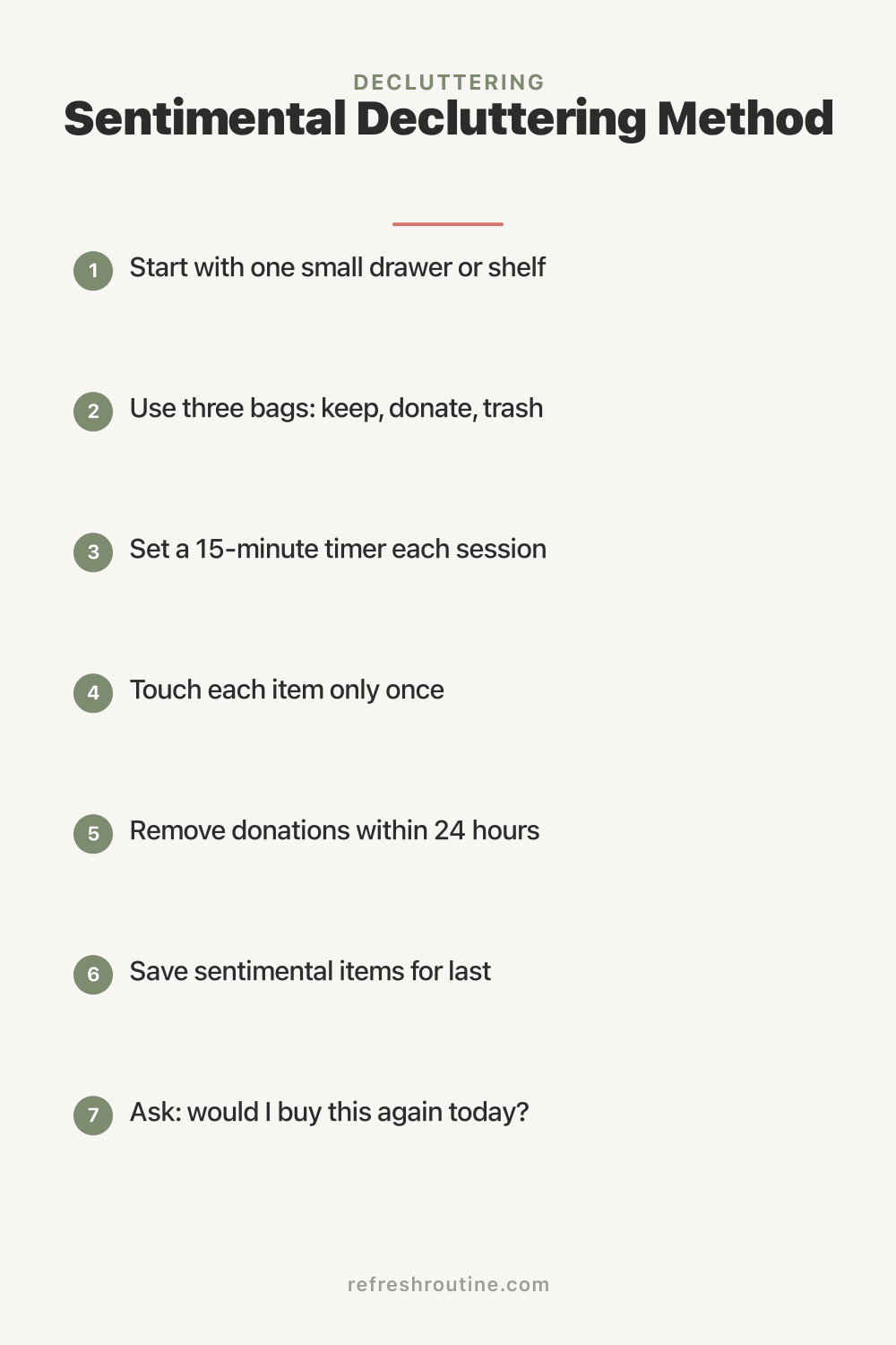 Sentimental Decluttering Method