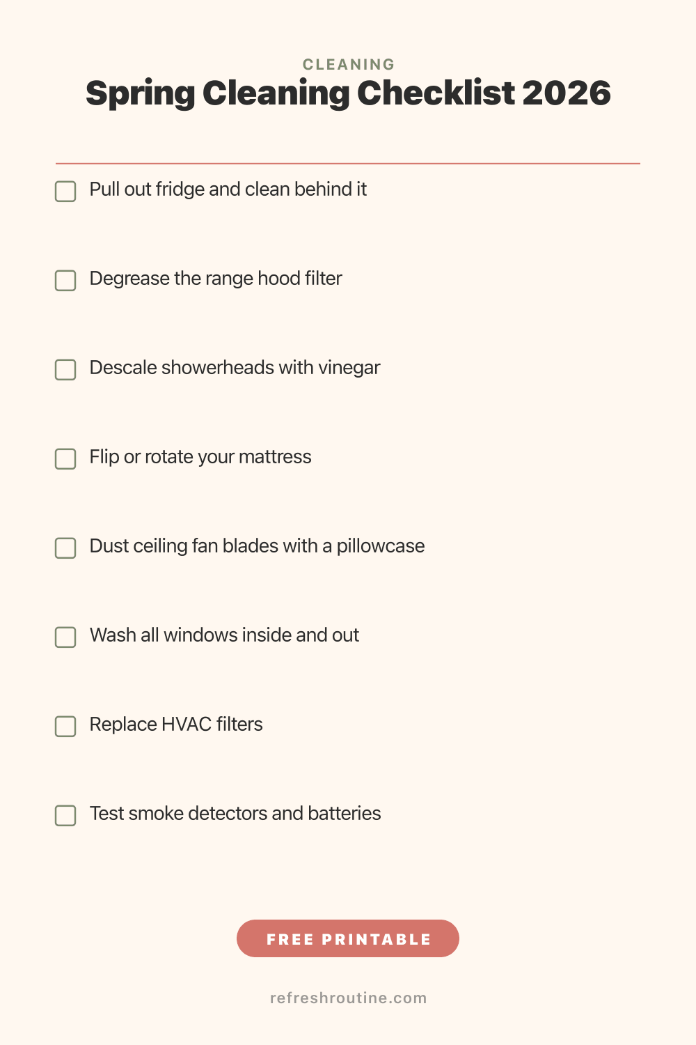 Spring Cleaning Checklist 2026