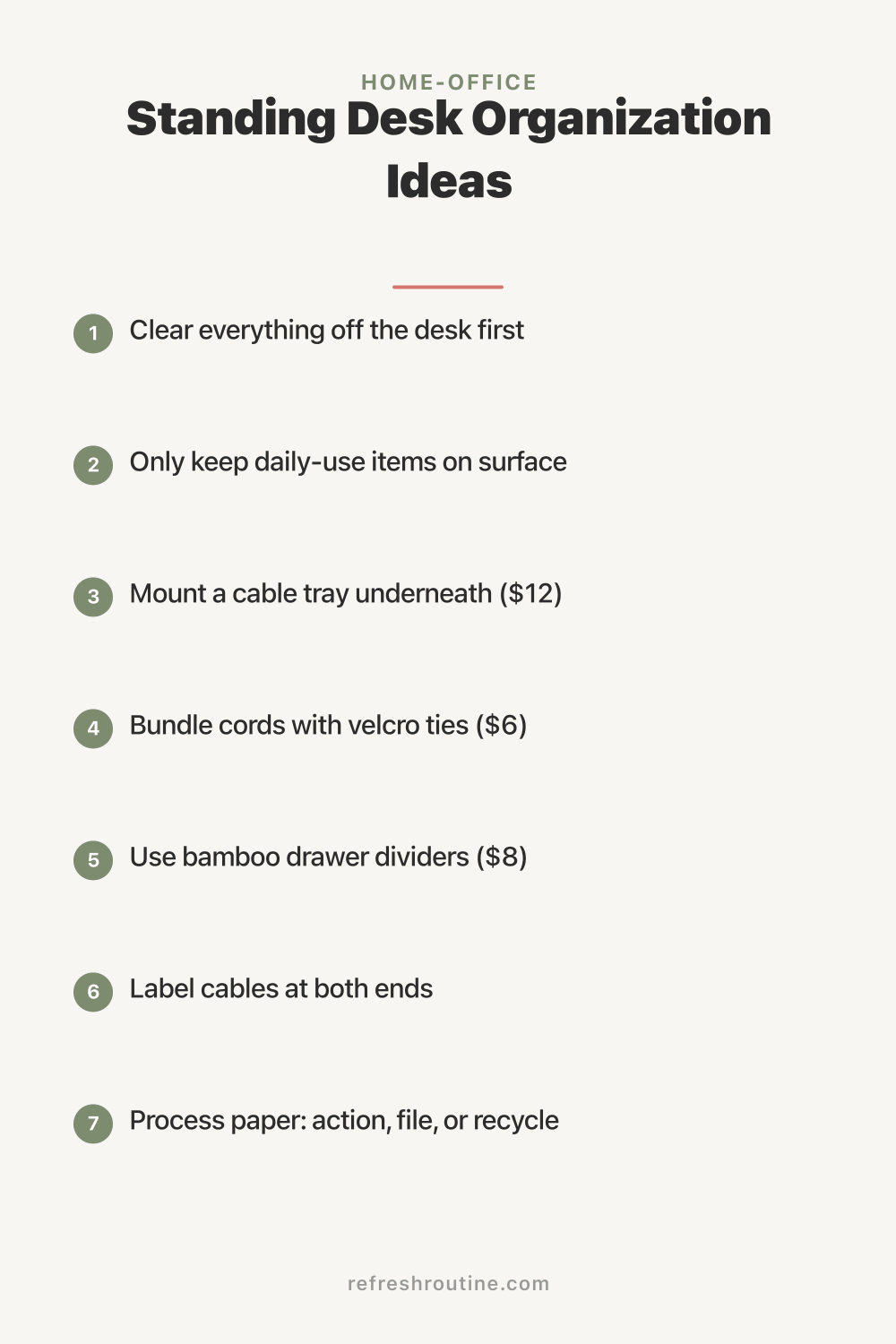 Standing Desk Organization Ideas