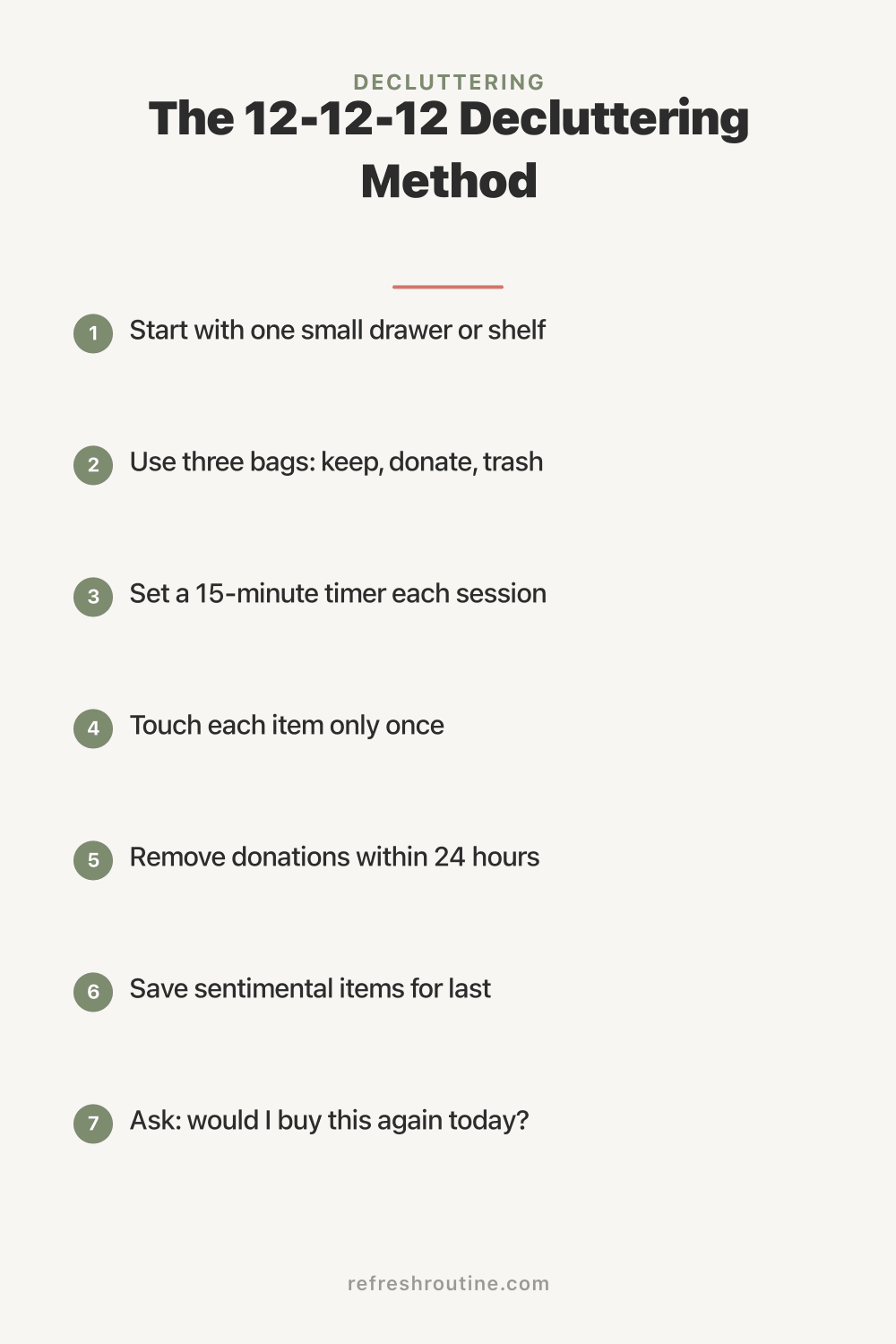 The 12-12-12 Decluttering Method
