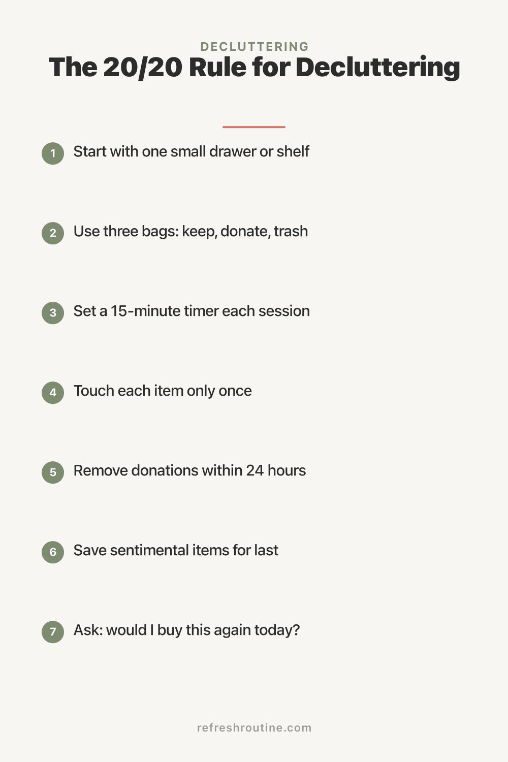 The 20/20 Rule for Decluttering